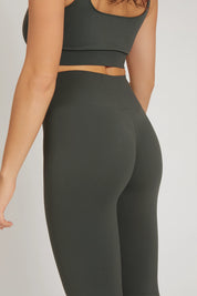 Leggings sportivi con tecnologia FIR soft push up senza arricciatura Confidence Coal Green - FGM04 - LEGGINGS ANTICELLULITE - fgm04