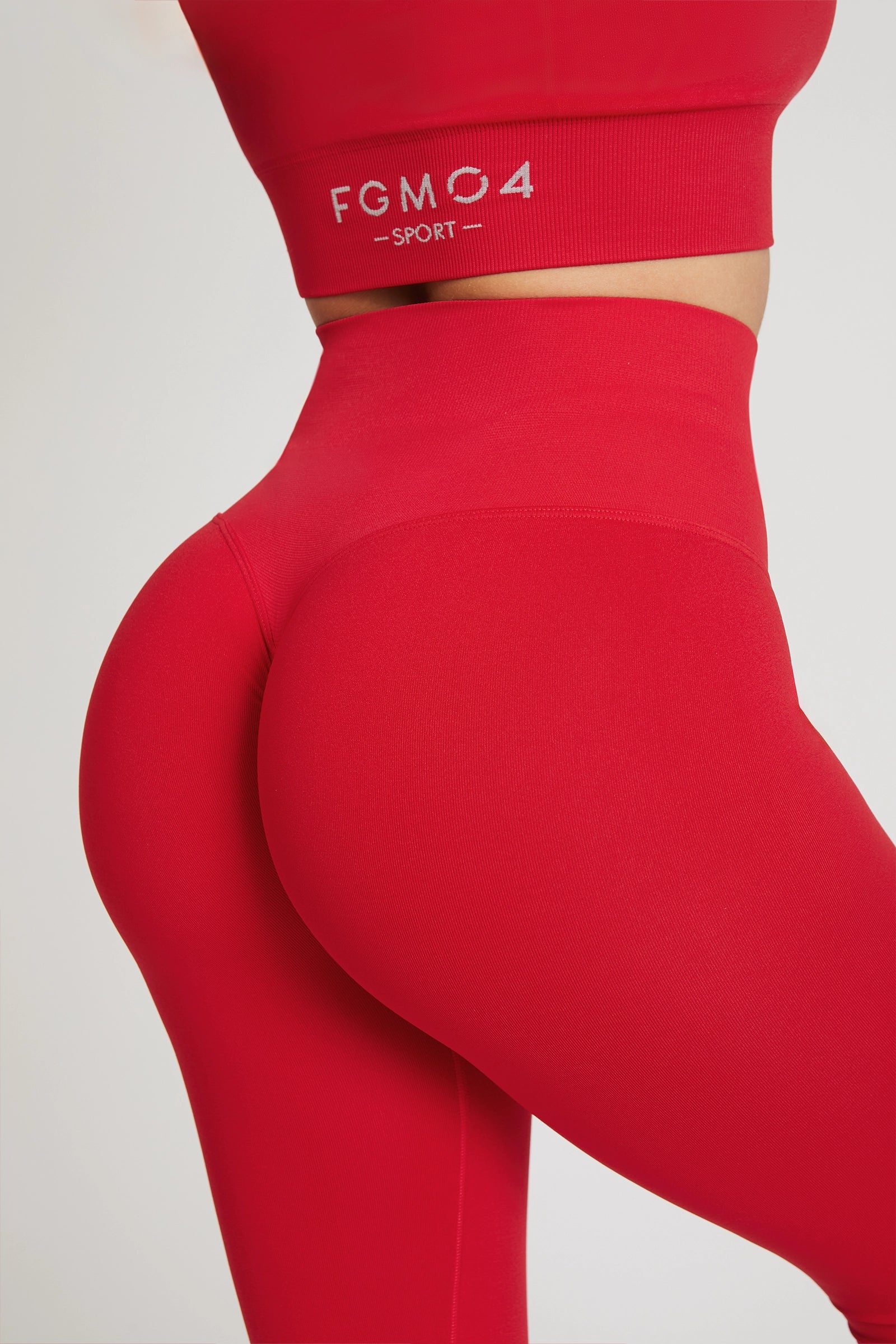 Leggings sportivi con tecnologia FIR push up con arricciatura All - Up Rosso Lampone - FGM04 - LEGGINGS ANTICELLULITE - fgm04