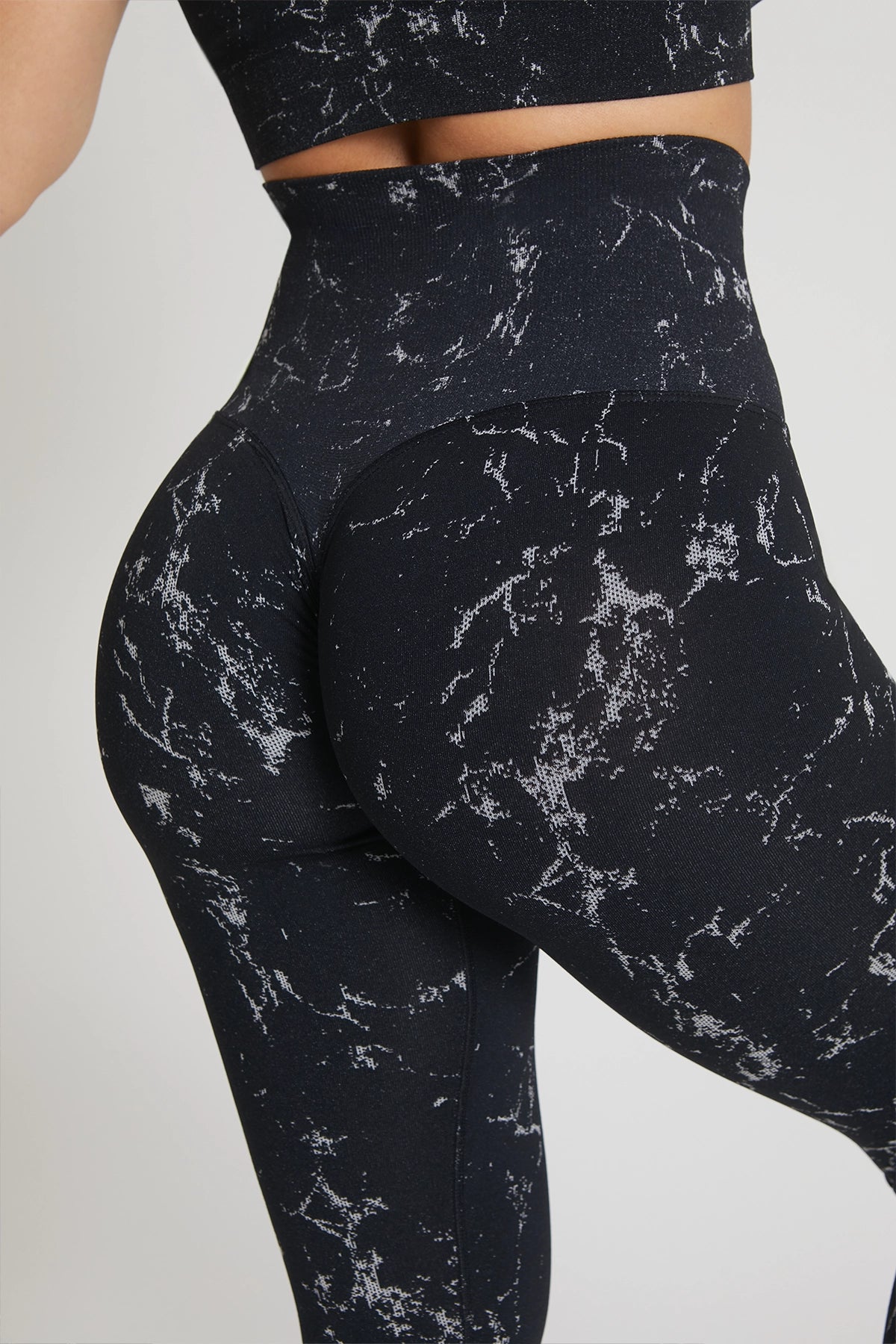 Leggings Push Up Marmo Nero - FGM04 - LEGGINGS ANTICELLULITE - fgm04
