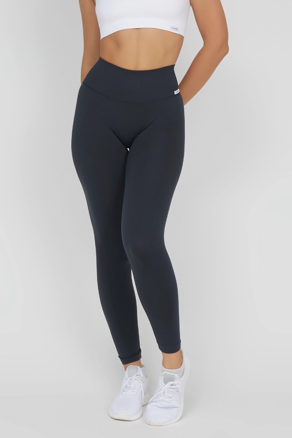 Leggings sportivi con tecnologia FIR soft push up senza arricciatura Shape - Up Fgm04 2.0 Grigio Pancia Piatta - FGM04 - LEGGINGS ANTICELLULITE - fgm04