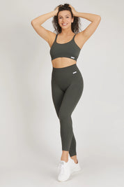 Leggings sportivi con tecnologia FIR soft push up senza arricciatura Confidence Coal Green - FGM04 - LEGGINGS ANTICELLULITE - fgm04
