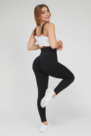 Leggings sportivi con tecnologia FIR push up con arricciatura termici HotFir Push Up Nero - FGM04 - LEGGINGS ANTICELLULITE - fgm04