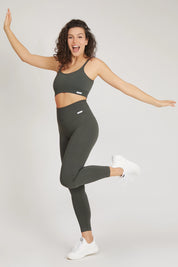 Leggings sportivi con tecnologia FIR soft push up senza arricciatura Confidence Coal Green - FGM04 - LEGGINGS ANTICELLULITE - fgm04