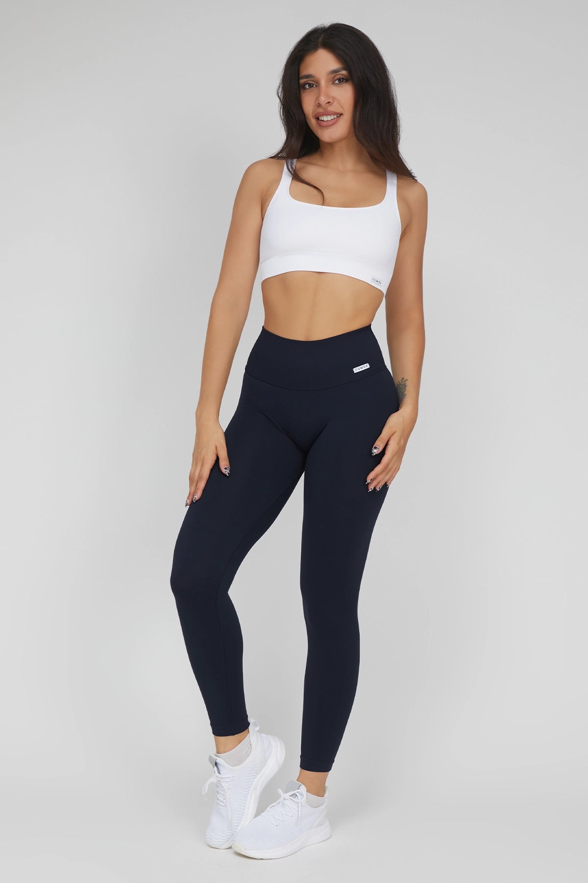 Leggings sportivi con tecnologia FIR soft push up senza arricciatura Shape - Up Fgm04 2.0 Blu Notte Pancia Piatta - FGM04 - LEGGINGS ANTICELLULITE - fgm04
