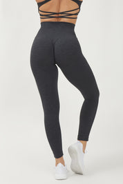Leggings sportivi con tecnologia FIR push up con arricciatura mélange Pulsar Antracite - FGM04 - LEGGINGS ANTICELLULITE - fgm04