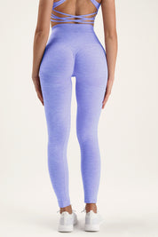 Leggings sportivi con tecnologia FIR push up con arricciatura mélange Pulsar Lilla - FGM04 - LEGGINGS ANTICELLULITE - fgm04