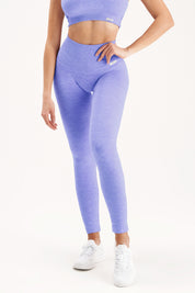 Leggings sportivi con tecnologia FIR push up con arricciatura mélange Pulsar Lilla - FGM04 - LEGGINGS ANTICELLULITE - fgm04