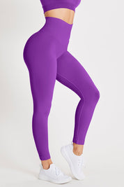 Leggings sportivi con tecnologia FIR push up con arricciatura All - Up Violet - FGM04 - LEGGINGS ANTICELLULITE - fgm04