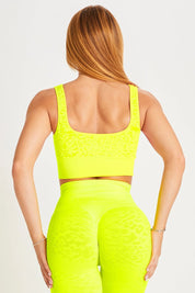 Top sportivo con spalline larghe Jungle Leopardo Giallo Fluo Taglia Unica - FGM04 - Maglie e Top - fgm04