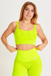 Top sportivo con spalline larghe Jungle Leopardo Giallo Fluo Taglia Unica - FGM04 - Maglie e Top - fgm04