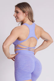 Top sportivo con spalline larghe incrociato schiena scoperta Pulsar Lilla - FGM04 - Maglie e Top - fgm04