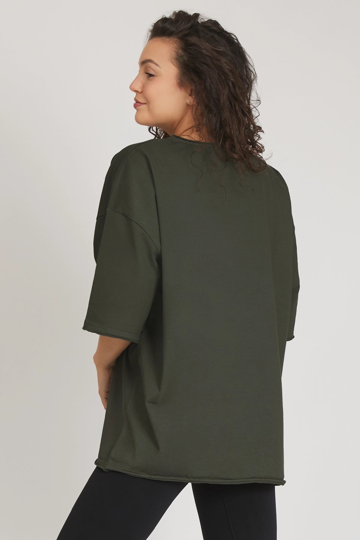 Maglia sportiva t-shirt in cotone oversize unisex WorkOut Extra Large Verde Militare - FGM04 - Linea Ikonic - fgm04