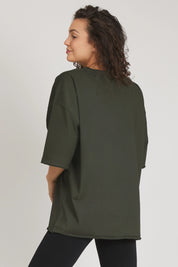 Maglia sportiva t-shirt in cotone oversize unisex WorkOut Extra Large Verde Militare - FGM04 - Linea Ikonic - fgm04