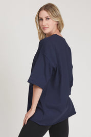 Maglia sportiva t-shirt in cotone oversize unisex WorkOut Extra Large Blu Notte - FGM04 - Linea Ikonic - fgm04