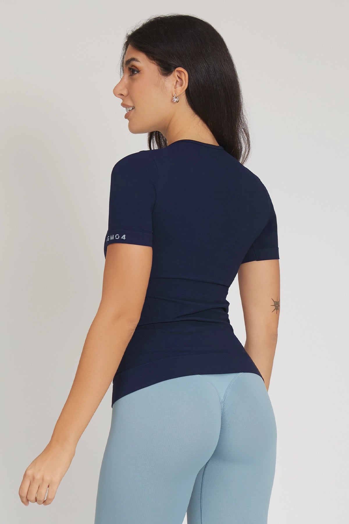 Maglia sportiva tecnica donna Manica corta con tecnologia FIR snellente Ikonic Sport Unisex Blu Notte - FGM04 - Maglie e Top - fgm04