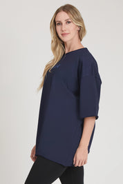 Maglia sportiva t-shirt in cotone oversize unisex WorkOut Extra Large Blu Notte - FGM04 - Linea Ikonic - fgm04