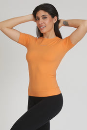 Maglia sportiva tecnica donna Manica corta con tecnologia FIR snellente Ikonic Sport Unisex Arancione - FGM04 - Maglie e Top - fgm04