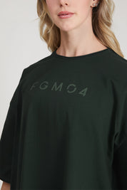 Maglia sportiva t-shirt in cotone oversize unisex WorkOut Extra Large Verde Pino - FGM04 - Linea Ikonic - fgm04