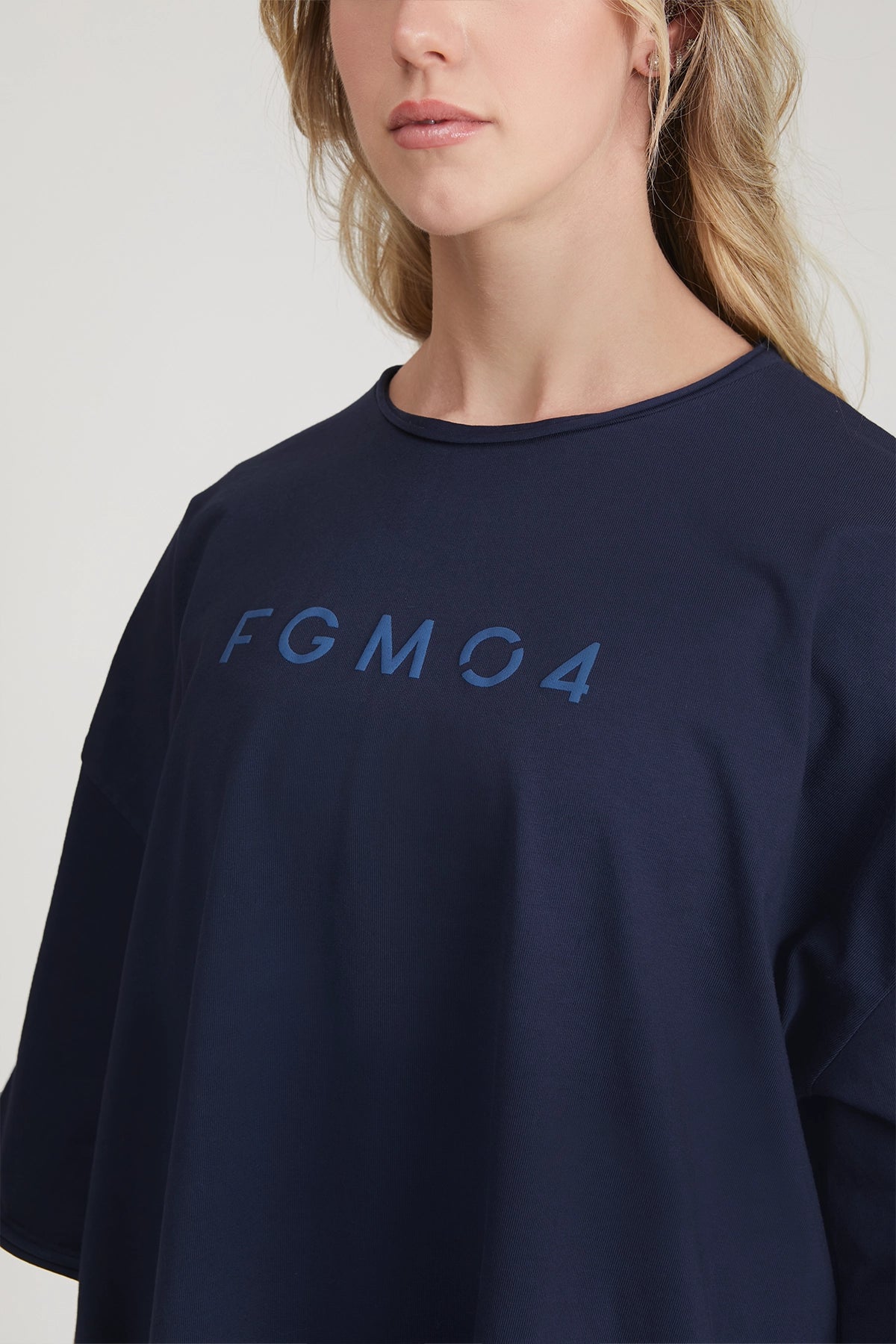 Maglia sportiva t-shirt in cotone oversize unisex WorkOut Extra Large Blu Notte - FGM04 - Linea Ikonic - fgm04