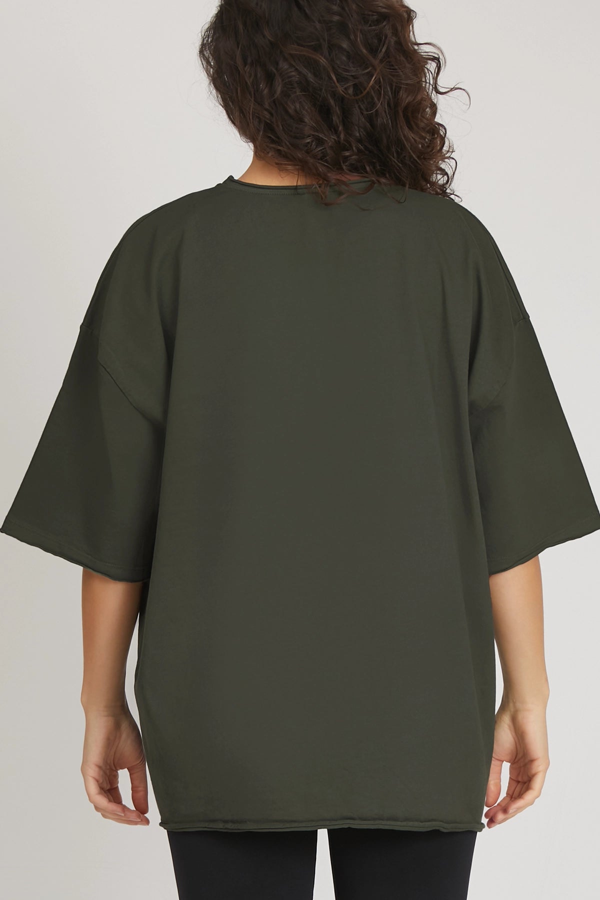 Maglia sportiva t-shirt in cotone oversize unisex WorkOut Extra Large Verde Militare - FGM04 - Linea Ikonic - fgm04