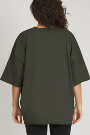 Maglia sportiva t-shirt in cotone oversize unisex WorkOut Extra Large Verde Militare - FGM04 - Linea Ikonic - fgm04