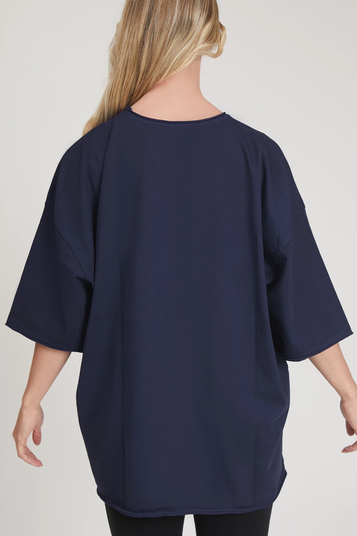 Maglia sportiva t-shirt in cotone oversize unisex WorkOut Extra Large Blu Notte - FGM04 - Linea Ikonic - fgm04