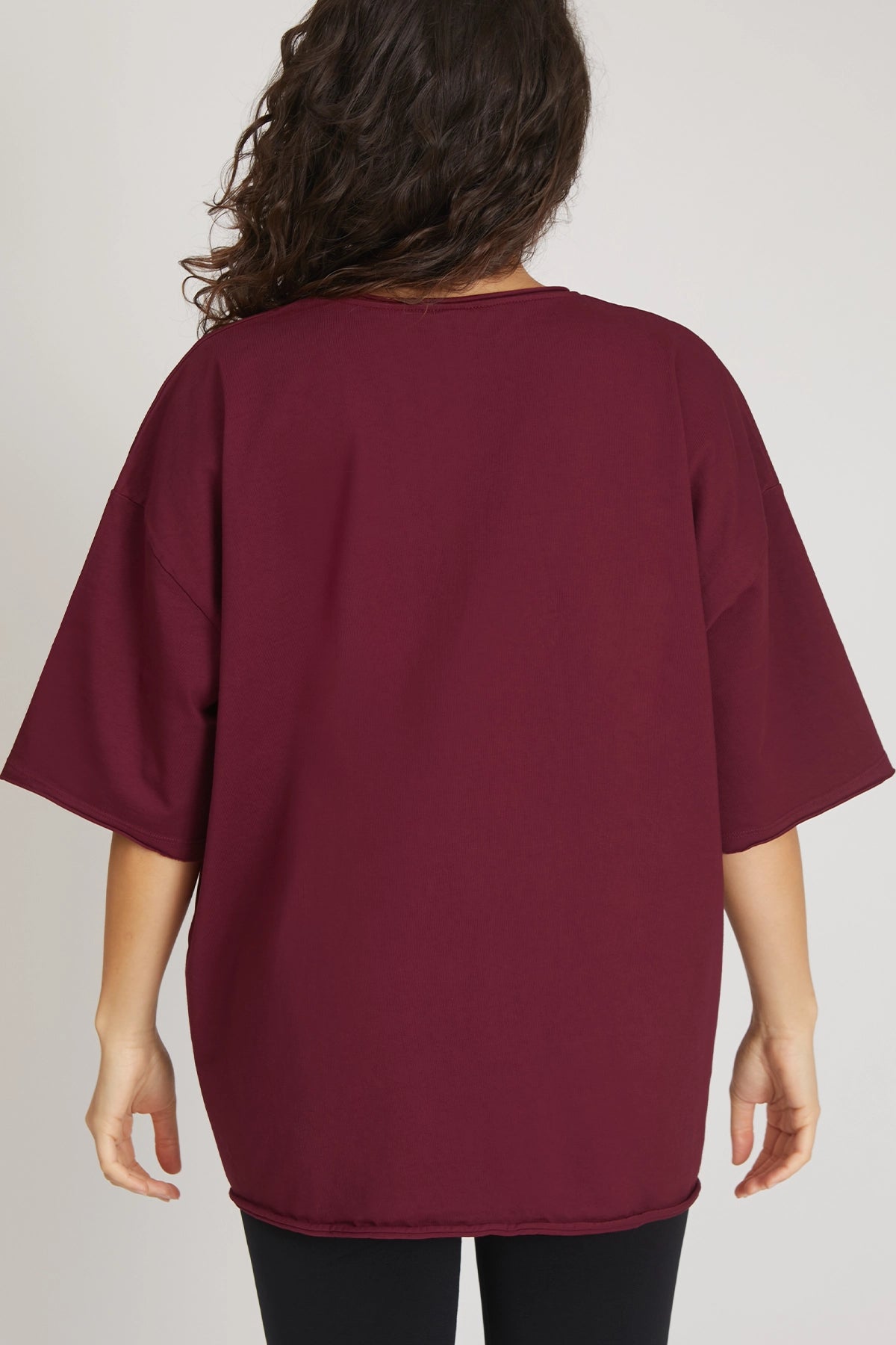 Maglia sportiva t-shirt in cotone oversize unisex WorkOut Extra Large Borgogna - FGM04 - Linea Ikonic - fgm04