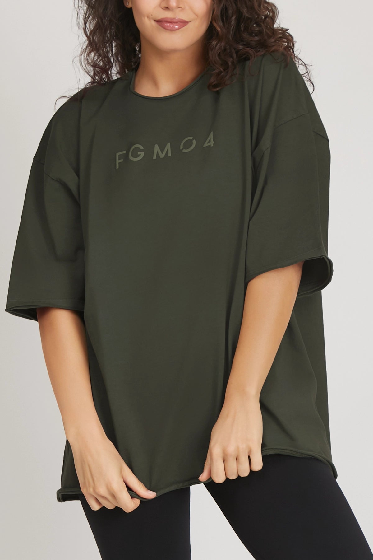 Maglia sportiva t-shirt in cotone oversize unisex WorkOut Extra Large Verde Militare - FGM04 - Linea Ikonic - fgm04