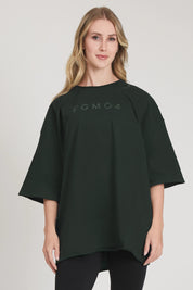 Maglia sportiva t-shirt in cotone oversize unisex WorkOut Extra Large Verde Pino - FGM04 - Linea Ikonic - fgm04