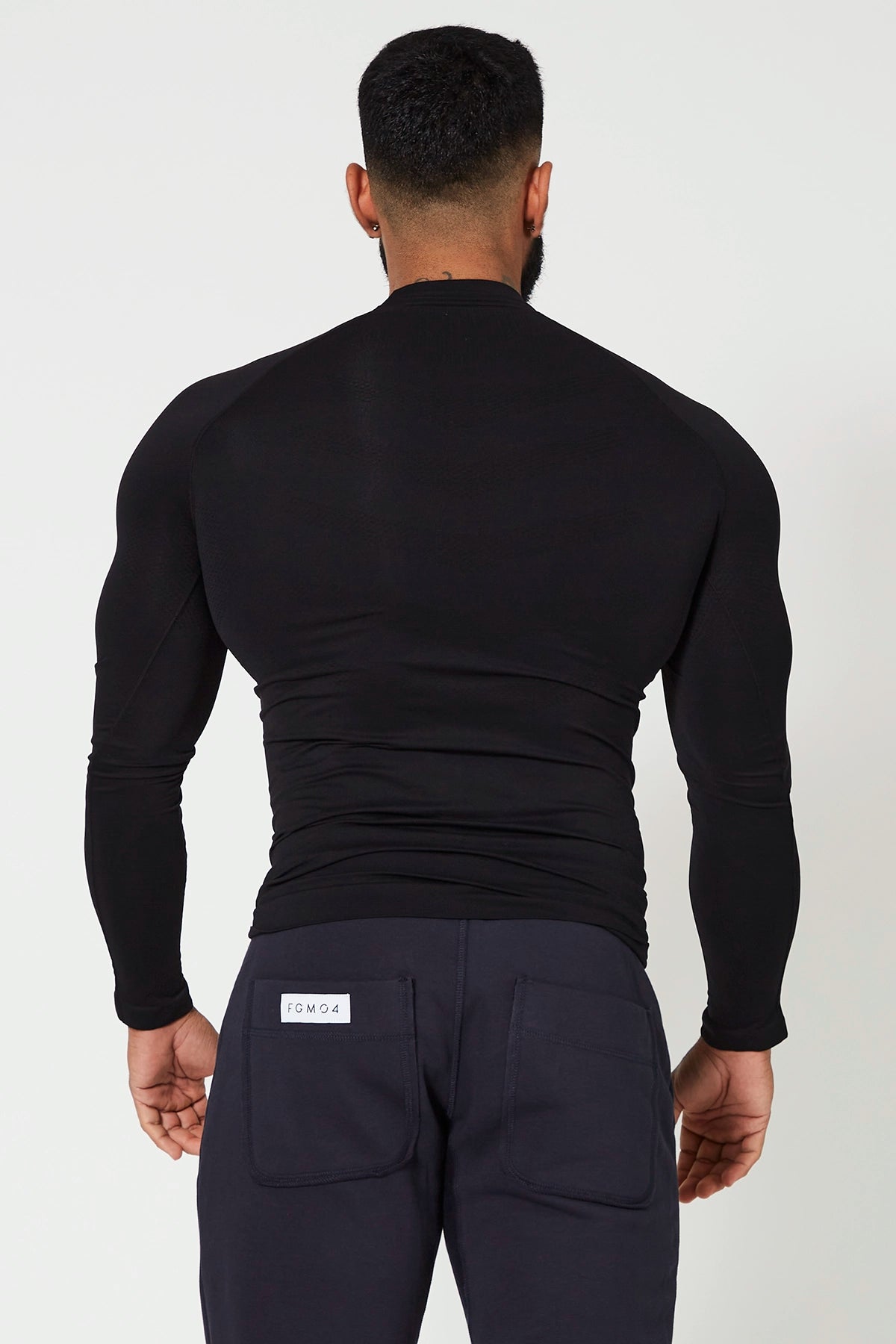 Maglia sportiva tecnica uomo Manica lunga traspirante antiodore Lupetto Uomo Nero - FGM04 - Linea Ikonic Uomo - fgm04