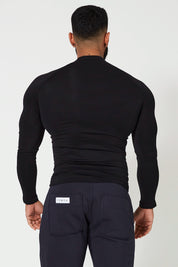 Maglia sportiva tecnica uomo Manica lunga traspirante antiodore Lupetto Uomo Nero - FGM04 - Linea Ikonic Uomo - fgm04