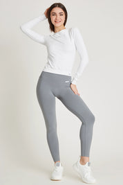 Felpa sportiva tecnica donna Manica Lunga Maglia Slim Bianco - FGM04 - Maglie e Top - fgm04