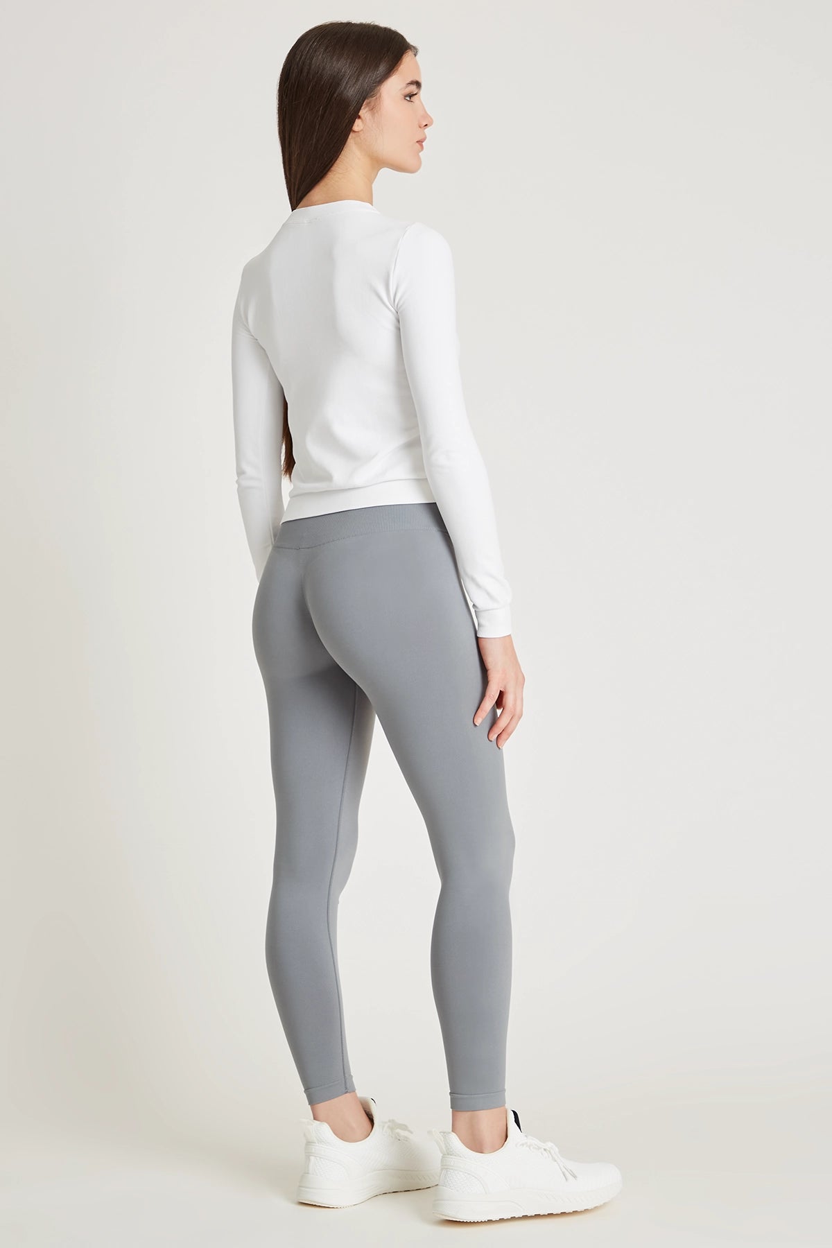 Felpa sportiva tecnica donna Manica Lunga Maglia Slim Bianco - FGM04 - Maglie e Top - fgm04