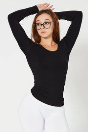 Maglia sportiva tecnica donna Manica Lunga con tecnologia FIR Snellente Nero 2.0 - FGM04 - Maglie e Top - fgm04