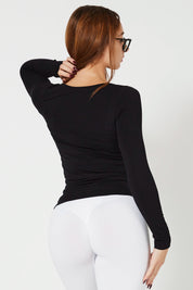Maglia sportiva tecnica donna Manica Lunga con tecnologia FIR Snellente Nero 2.0 - FGM04 - Maglie e Top - fgm04