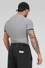 Maglia sportiva tecnica uomo Manica corta traspirante antiodore T-Shirt Dry Grigio Silver - FGM04 - Linea Ikonic Uomo - fgm04