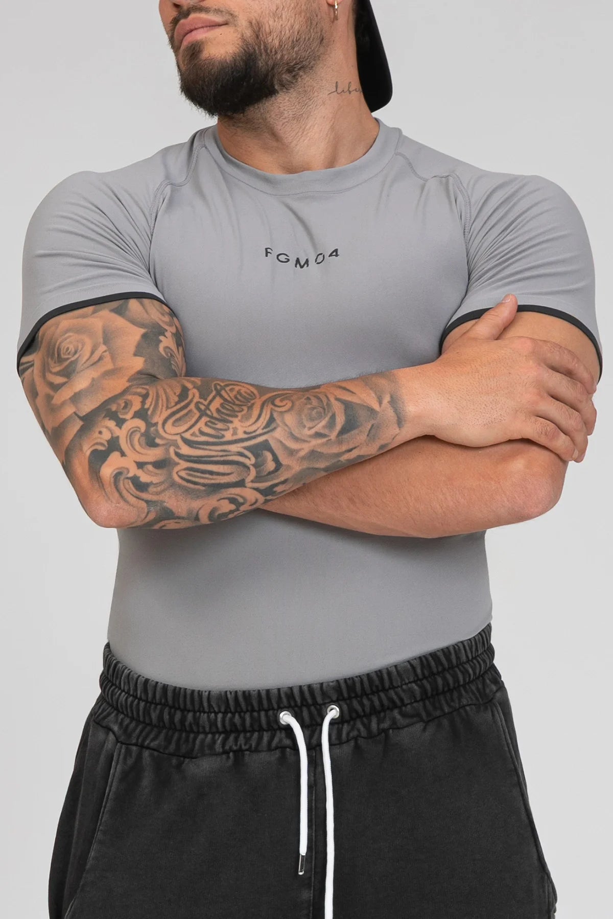 Maglia sportiva tecnica uomo Manica corta traspirante antiodore T-Shirt Dry Grigio Silver - FGM04 - Linea Ikonic Uomo - fgm04