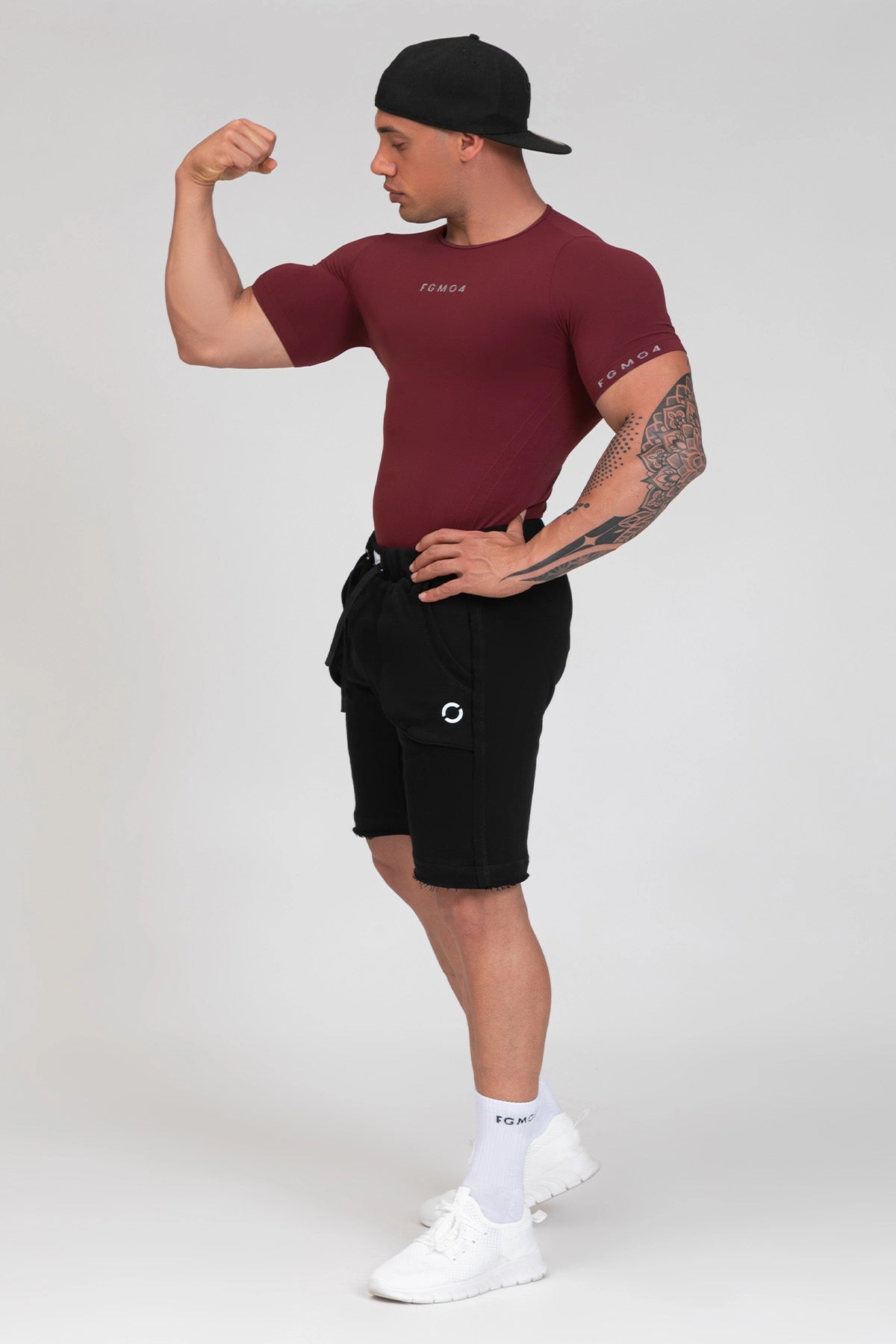 Maglia sportiva tecnica uomo Manica corta con tecnologia FIR Fgm04 2.0 Sport Unisex Merlot - FGM04 - Linea Ikonic Uomo - fgm04