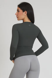 Maglia sportiva tecnica donna Manica Lunga con tecnologia FIR FGM04 Manica Lunga Sport Unisex Coal Green - FGM04 - Maglie e Top - fgm04