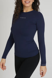 Maglia sportiva tecnica donna Manica Lunga con tecnologia FIR FGM04 Manica Lunga Sport Unisex Blu Notte - FGM04 - Maglie e Top - fgm04