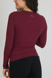 Maglia sportiva tecnica donna Manica Lunga con tecnologia FIR FGM04 Manica Lunga Sport Unisex Merlot - FGM04 - Maglie e Top - fgm04