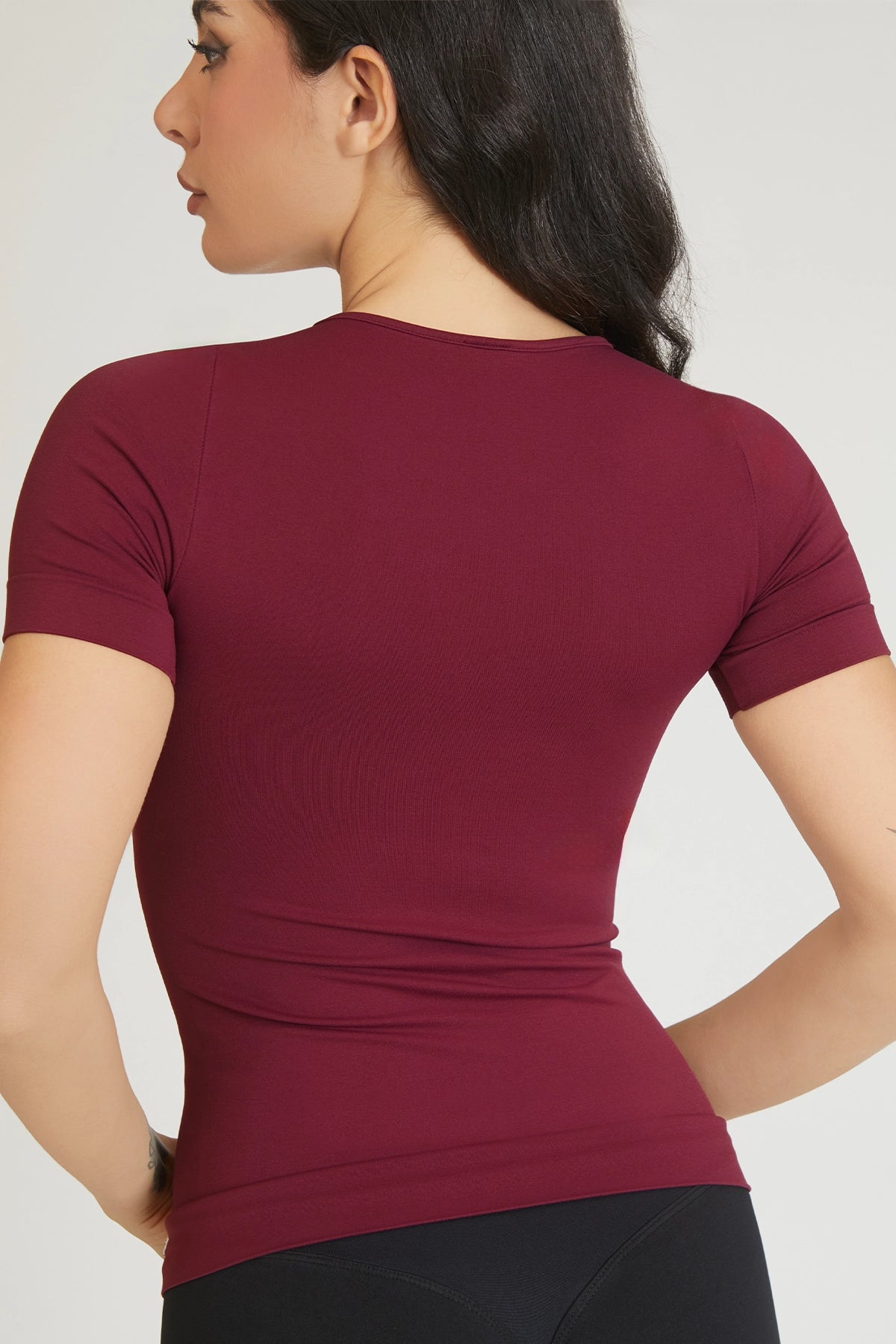 Maglia sportiva tecnica donna Manica corta con tecnologia FIR T-shirt Miss Fgm04 Merlot - FGM04 - Maglie e Top - fgm04