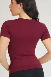 Maglia sportiva tecnica donna Manica corta con tecnologia FIR T-shirt Miss Fgm04 Merlot - FGM04 - Maglie e Top - fgm04