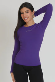 Maglia sportiva tecnica donna Manica Lunga con tecnologia FIR FGM04 Manica Lunga Sport Unisex Viola - FGM04 - Maglie e Top - fgm04