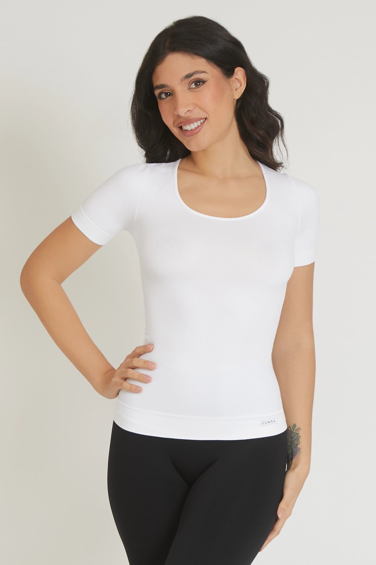 Maglia sportiva tecnica donna Manica corta con tecnologia FIR T-shirt Miss Fgm04 Bianco - FGM04 - Maglie e Top - fgm04