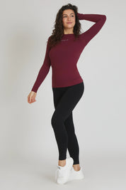 Maglia sportiva tecnica donna Manica Lunga con tecnologia FIR FGM04 Manica Lunga Sport Unisex Merlot - FGM04 - Maglie e Top - fgm04