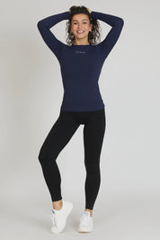 Maglia sportiva tecnica donna Manica Lunga con tecnologia FIR FGM04 Manica Lunga Sport Unisex Blu Notte - FGM04 - Maglie e Top - fgm04