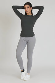 Maglia sportiva tecnica donna Manica Lunga con tecnologia FIR FGM04 Manica Lunga Sport Unisex Coal Green - FGM04 - Maglie e Top - fgm04