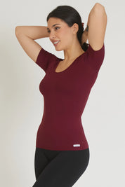Maglia sportiva tecnica donna Manica corta con tecnologia FIR T-shirt Miss Fgm04 Merlot - FGM04 - Maglie e Top - fgm04