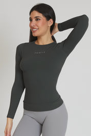 Maglia sportiva tecnica donna Manica Lunga con tecnologia FIR FGM04 Manica Lunga Sport Unisex Coal Green - FGM04 - Maglie e Top - fgm04